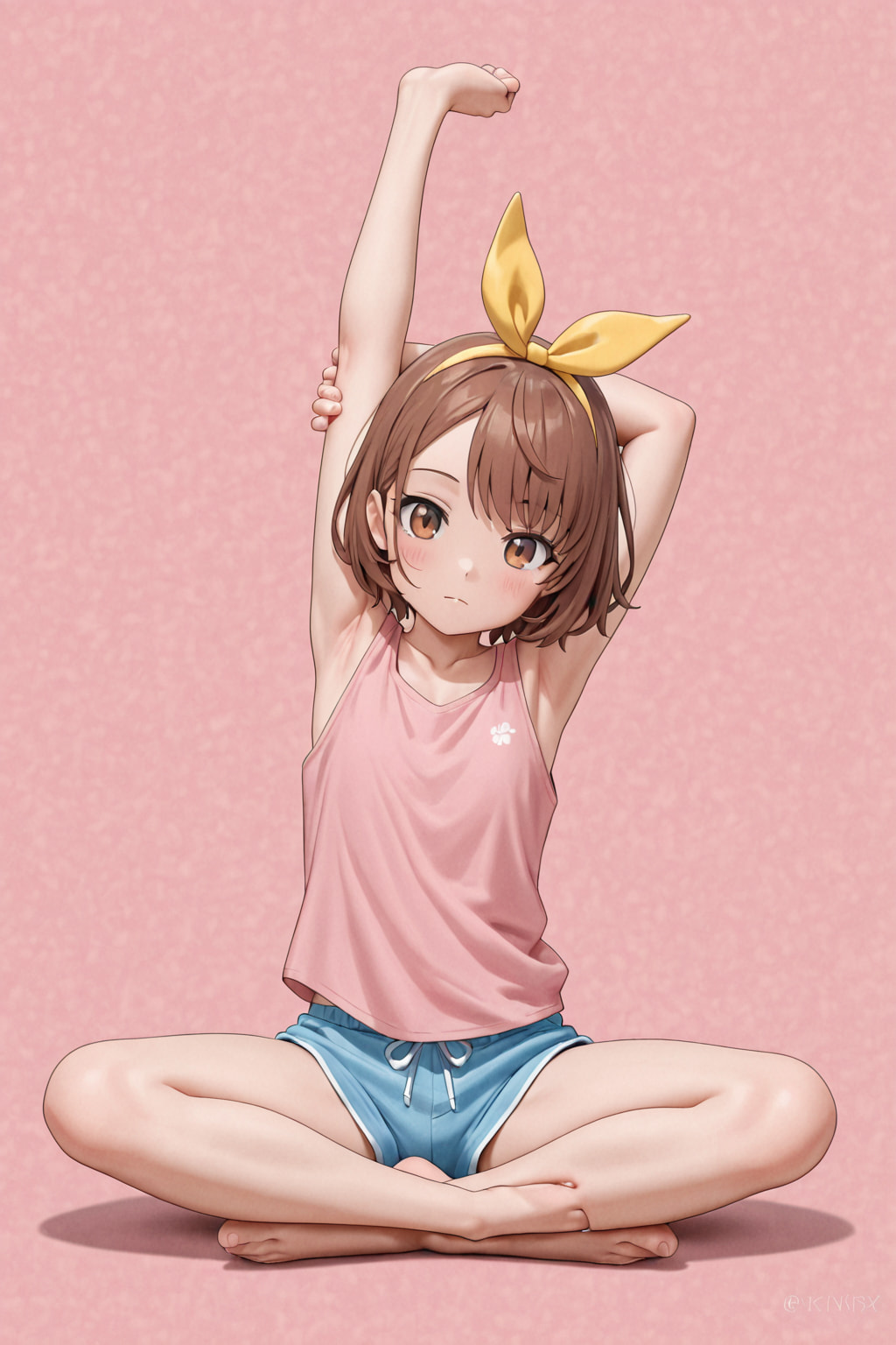 An adult adventurer in a forest village, expressive anime illustration, gentle morning light.